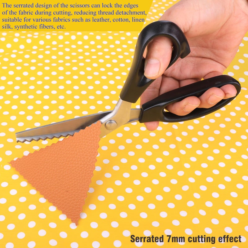 Hui Tong Strong & Sharpe Pinking Shears,Pinking Shears Scissors for Fabric, Serrated and Scalloped Scissors fabric,3mm,5mm,7mm (Serrated 7mm) - Image 5